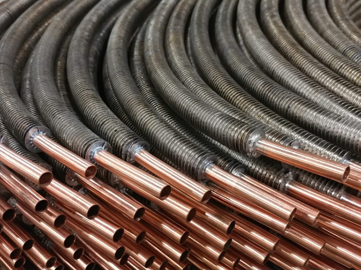 Serpentine finned tubes