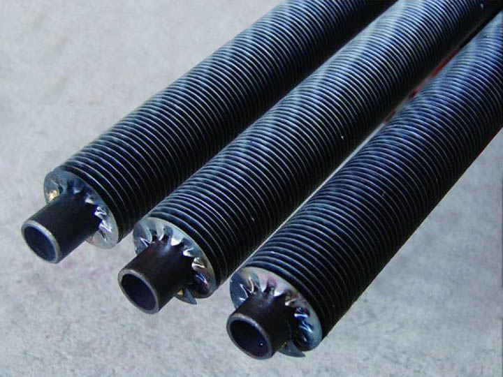 Tension wound finned tube