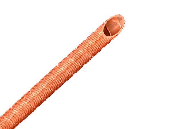 Plowed finned tube