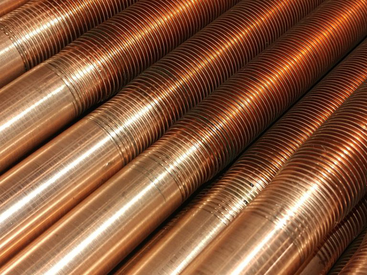 Copper finned tubes